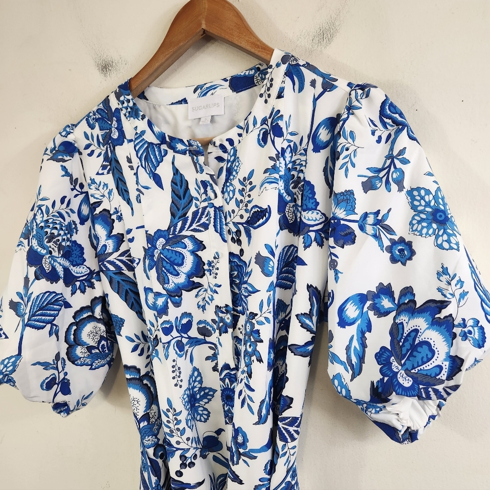 SugarLips Floral Puff Sleeve Dress - Picture 3 of 9
